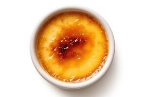 creme brulee plano deitar Comida fotografia ai gerado foto