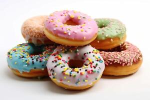 rosquinhas branco isolado fundo Comida fotografia ai gerado foto