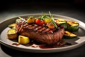 carne bife Comida fotografia ai gerado foto