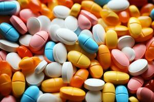 pílulas colorida fundo foto