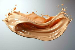 Fundação líquido elementos splash. fluido Cosmético creme ou Cosmético Maquiagem cremoso produtos conceito de ai gerado foto