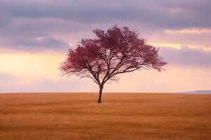 livre solitário árvore. ai gerado foto