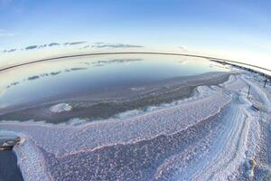 sal campo dentro Dunaliella salina, Argentina foto