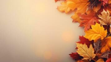 folhas de outono fundo com espaço de cópia foto