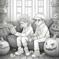 desenhos de halloween para colorir foto