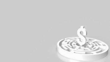 a dólar símbolo dentro Labirinto para o negócio conceito 3d Renderização foto