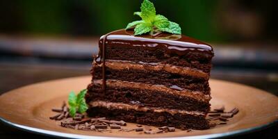 ai gerado. ai generativo. chocolate torta bolo deserto bown assar açúcar doce orgânico Comida. tarde festa aniversário fundo. gráfico arte foto