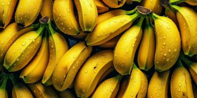 ai gerado. ai generativo. amarelo fresco eco orgânico banana. vegetariano mercado promoção decoração. gráfico arte foto