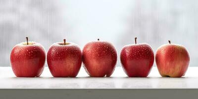 ai gerado. ai generativo. muitos vermelho fresco maçãs orgânico eco fruta Produção. gráfico arte foto