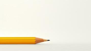 uma amarelo lápis em uma branco fundo ai generativo foto