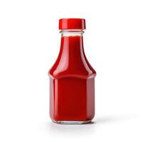 ketchup garrafa em branco fundo. generativo ai foto