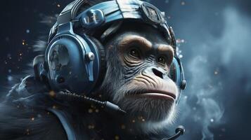 cyborg macaco conceito, generativo ai foto