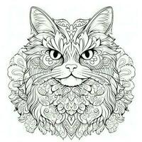 gato coloração Páginas exótico lineart foto