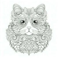 gato coloração Páginas exótico lineart foto