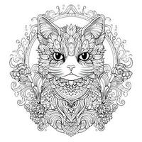 gato coloração Páginas exótico lineart foto