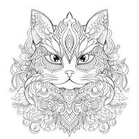 gato coloração Páginas exótico lineart foto