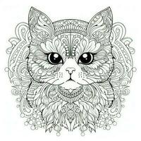 gato coloração Páginas exótico lineart foto