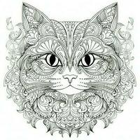 gato coloração Páginas exótico lineart foto