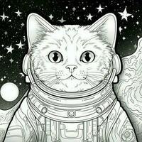 cósmico gato coloração página foto