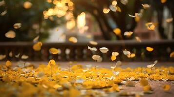 lindo amarelo jasmim flor e bokeh fundo., generativo ai foto