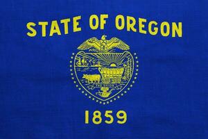 bandeira do EUA Estado Oregon em uma texturizado fundo. conceito colagem. foto