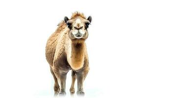 foto do uma camelo em branco fundo. generativo ai