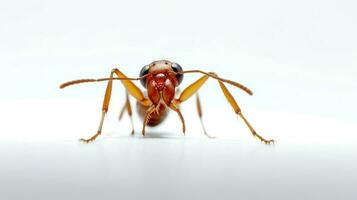 foto do uma Argentino formiga em branco fundo. generativo ai