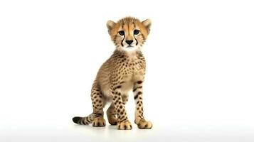 foto do uma guepardo em branco fundo. generativo ai