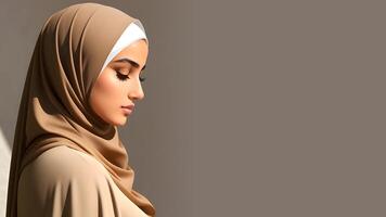 lindo mulher vestindo hijab. ai generativo livre foto