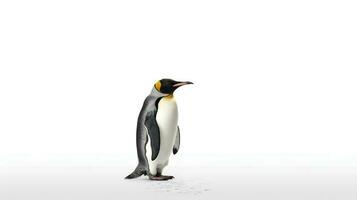 foto do uma pinguim em branco fundo. generativo ai