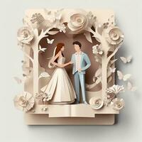 um casamento convite 3d Projeto modelo fundo foto
