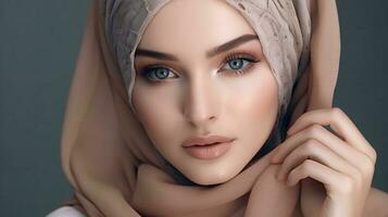 hijab estilos beleza modelo fundo ilustração foto