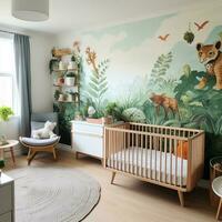 bebê quarto decoração fundo ilustração foto