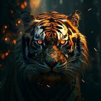Bravo tigre vermelho olho ilustração foto