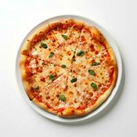 Comida fotografia do pizza isolado em branco fundo. generativo ai foto