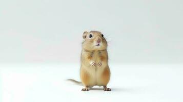 foto do uma gerbil em branco fundo. generativo ai