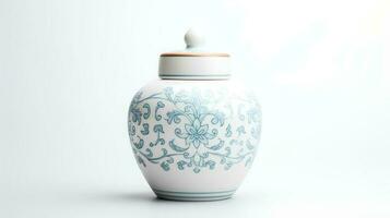 foto do minimalis chinês jarra isolado em branco fundo