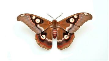 foto do lindo borboleta com Castanho cor isolado em branco fundo