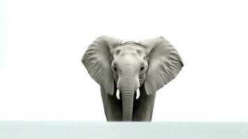 foto do uma elefante em branco fundo. generativo ai