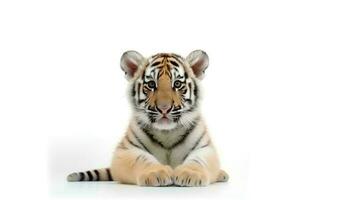 foto do uma tigre em branco fundo. generativo ai