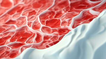 3d ilustração brincar do a humano órgão sistemas, circulatório, digestivo, vermelho e branco células sanguíneas com borrado background. médico Educação conceito, generativo ai ilustração foto