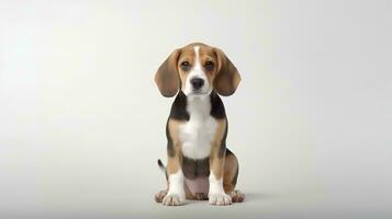 foto do uma beagle em branco fundo. generativo ai