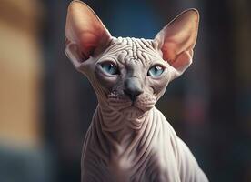 lindo foto sphynx gato conceito, contemporâneo natural e humor social fundo. generativo ai