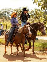 apore, Goiás, Brasil - 05 07 2023 a cavalo equitação evento aberto para a público foto