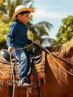 apore, Goiás, Brasil - 05 07 2023 a cavalo equitação evento aberto para a público foto