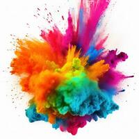 brilhante colorida holi pintura cor pó festival explosão rebentar isolado foto