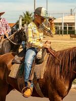 apore, Goiás, Brasil - 05 07 2023 a cavalo equitação evento aberto para a público foto