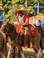 apore, Goiás, Brasil - 05 07 2023 a cavalo equitação evento aberto para a público foto