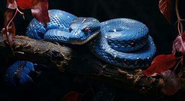uma azul serpente natural fundo foto