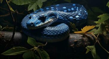 uma azul serpente natural fundo foto